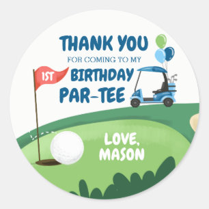 Golf Par-T-shirt Cupcake Topper Boy Birthday Favor Ronde Sticker