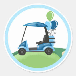 Golf Par-T-shirt Cupcake Topper Boy Birthday Favor Ronde Sticker