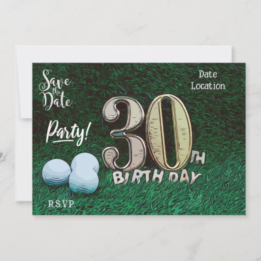Golf Par t-shirt feest 30e Verjaardag naar golfer Kaart (Voorkant)