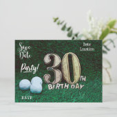 Golf Par t-shirt feest 30e Verjaardag naar golfer Kaart (Staand voorkant)