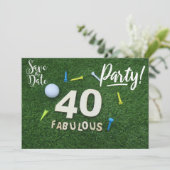 Golf Par t-shirt feest 40e Verjaardag naar golfer Kaart (Staand voorkant)