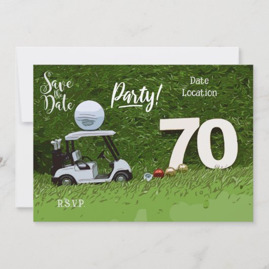 Golf Par t-shirt feest 70e Verjaardag naar golfer Kaart (Voorkant)