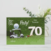 Golf Par t-shirt feest 70e Verjaardag naar golfer Kaart (Staand voorkant)