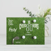 Golf Par t-shirt feest 80ste verjaardag voor golfe Kaart (Staand voorkant)