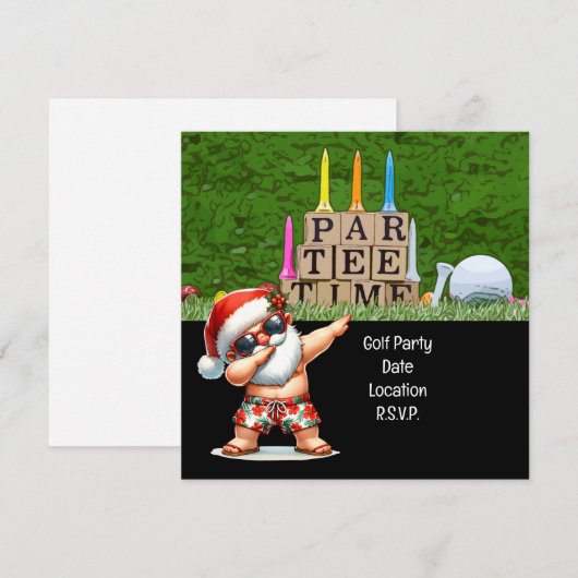 Golf Par t-shirt feest Kerstman Kerst Juli Save The Date (Voorkant / Achterkant)