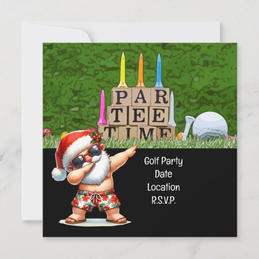 Golf Par t-shirt feest Kerstman Kerst Juli Save The Date (Voorkant)