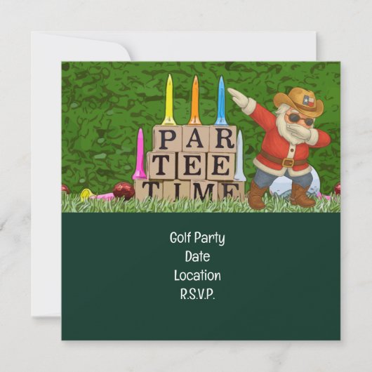 Golf Par t-shirt feest Kerstman Kerstdabbing Save The Date (Voorkant)