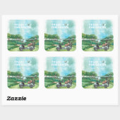Golf Par-T-shirt | Geboortdag Dank u wel Vierkante Sticker (Vel)