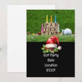 Golf Par t-shirt Golfer Kerstfeest Kaart (Voorkant / Achterkant)