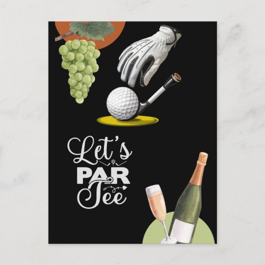 Golf par t-shirt golfer partij opslaan van de datu briefkaart (Voorkant)