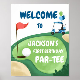 Golf Par-T-shirt Hole in One Boy Birthday Blue Wel Poster