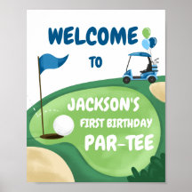 Golf Par-T-shirt Hole in One Boy Birthday Blue Wel
