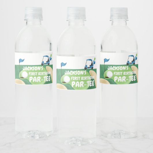 Golf Par-T-shirt Hole in One Boy Birthday Golfing  Waterfles Etiket (Flessen)