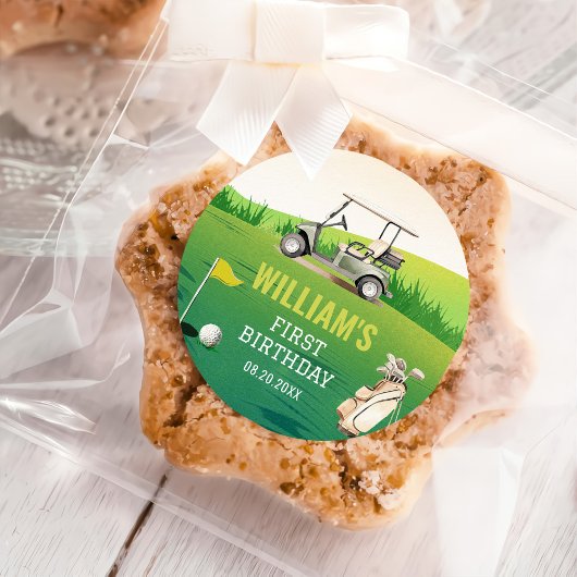 Golf Par-T-shirt Hole in One Boy Verjaardag Ronde Sticker