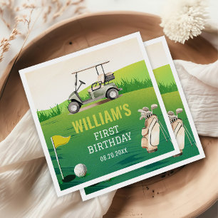 Golf Par-T-shirt Hole in One Boy Verjaardag Servet