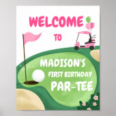 Golf Par-T-shirt Hole in One Girl Verjaardag Welko Poster (Voorkant)