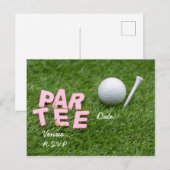 Golf Par-T-shirt is groen Uitnodiging Briefkaart (Voorkant / Achterkant)