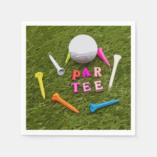 Golf Par T-shirt met kleurrijk t-shirt feest Servet