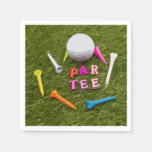 Golf Par T-shirt met kleurrijk t-shirt feest Servet (Voorkant)