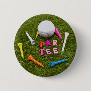 Golf Par-T-shirt met t-shirt op groene golfer-part Ronde Button 5,7 Cm