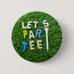 Golf Par-T-shirt met t-shirt op groene golfer-part Ronde Button 5,7 Cm