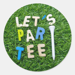 Golf Par-T-shirt met t-shirt op groene golfer-part Ronde Sticker