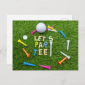 Golf Par t-shirt party met golfbal kleurrijke t -  Briefkaart (Voorkant / Achterkant)