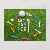Golf Par t-shirt party met golfbal kleurrijke t -  Briefkaart (Voorkant)