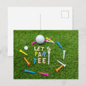 Golf Par t-shirt party met golfbal kleurrijke t -  Briefkaart (Voorkant / Achterkant)