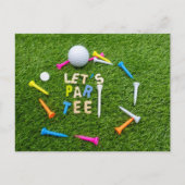 Golf Par t-shirt party met golfbal kleurrijke t -  Briefkaart (Voorkant)