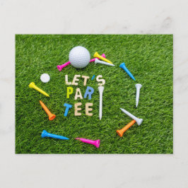 Golf Par t-shirt party met golfbal kleurrijke t -  Briefkaart