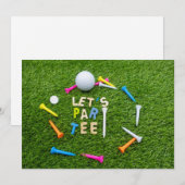 Golf Par t-shirt party met golfbal kleurrijke t - Kaart (Voorkant / Achterkant)