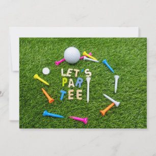 Golf Par t-shirt party met golfbal kleurrijke t -  Kaart