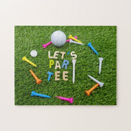 Golf Par t-shirt party met golfbal kleurrijke t -  Legpuzzel (Horizontaal)