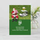 Golf Par t-shirt party Santa Claus Kerstmis Squad Kaart (Staand voorkant)
