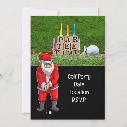 Golf Par t-shirt party Santa Claus Kerstmis Squad Kaart (Voorkant)