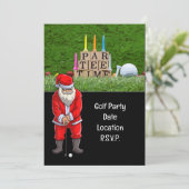 Golf Par t-shirt party Santa Claus Kerstmis Squad Kaart (Staand voorkant)