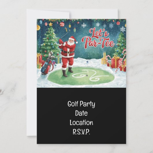 Golf Par t-shirt party Santa Claus Kerstmis Squad Kaart (Voorkant)