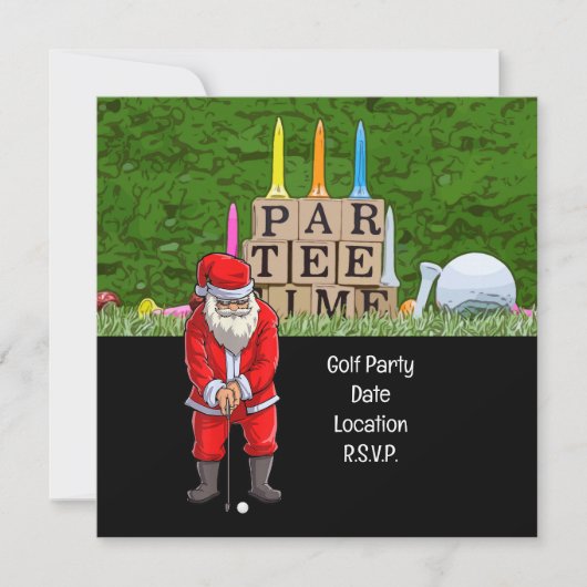 Golf Par t-shirt party Santa Claus Kerstmis Squad Save The Date (Voorkant)