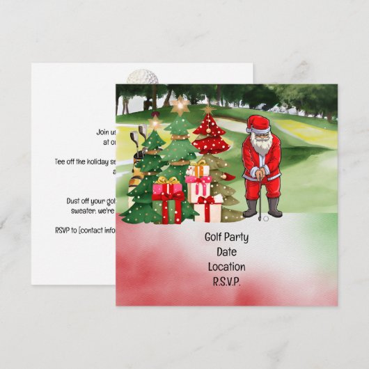 Golf Par t-shirt party Santa Claus Kerstmis Squad Save The Date (Voorkant / Achterkant)