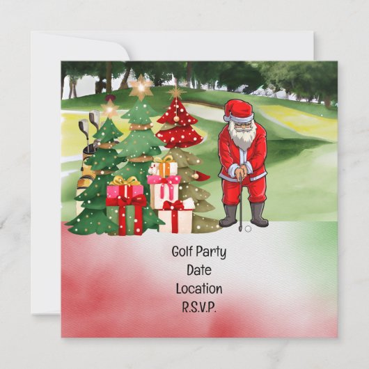 Golf Par t-shirt party Santa Claus Kerstmis Squad Save The Date (Voorkant)