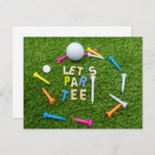 Golf Par t-shirt party-uitnodiging met golfbal Kaart (Voorkant / Achterkant)