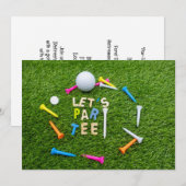 Golf Par t-shirt party-uitnodiging met golfbal Kaart (Voorkant / Achterkant)