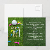 Golf Par t-shirt party-uitnodiging met golfbal Uitnodiging Briefkaart (Voorkant / Achterkant)