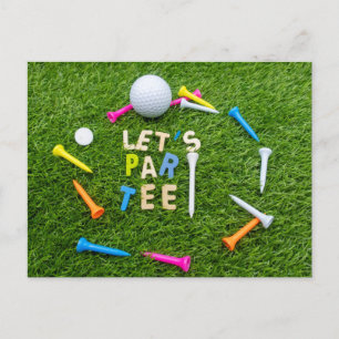 Golf Par t-shirt party-uitnodiging met golfbal Uitnodiging Briefkaart