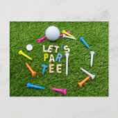 Golf Par t-shirt party-uitnodiging met golfbal Uitnodiging Briefkaart (Voorkant)