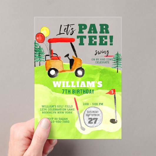 Golf Par-t-shirt schommel door Jongenskinderen Ver Acryl Uitnodigingen (Insitu (Draagbaar))