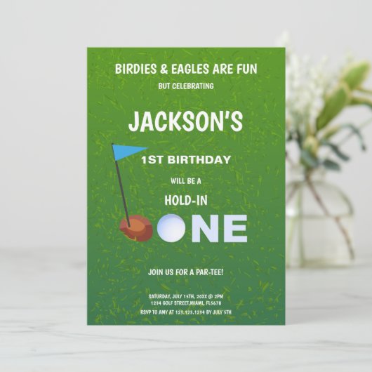 Golf Par-T-shirt Uitnodigingen (Staand voorkant)