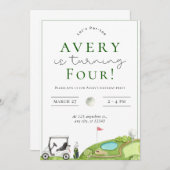 Golf Par t-shirt Verjaardagsfeestje Uitnodiging (Voorkant / Achterkant)