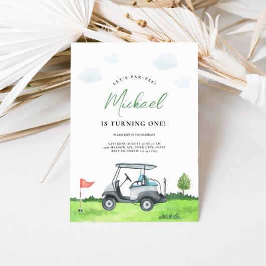 Golf Par-T-shirt Verjaardagsuitnodiging Kaart